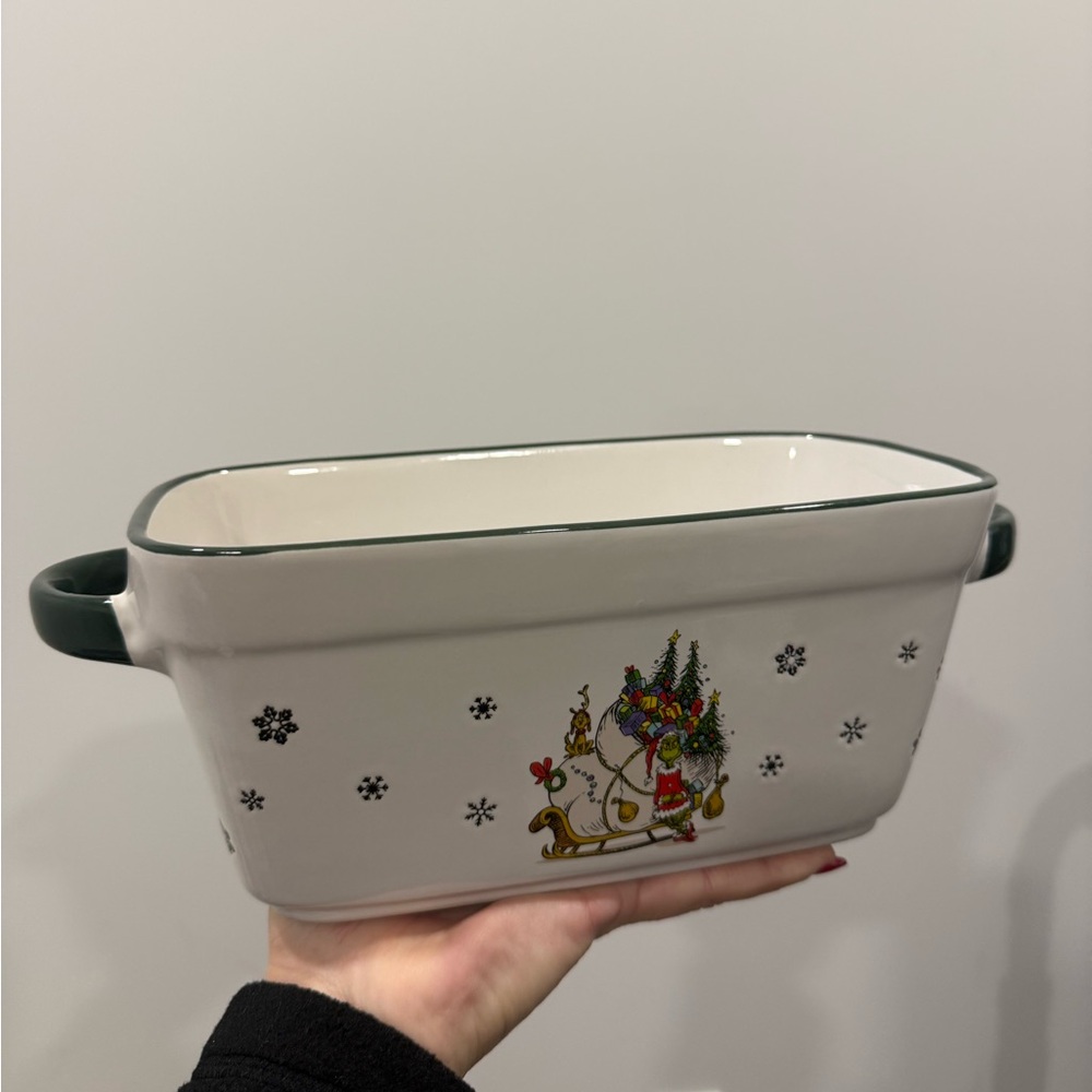 Grinch ceramic loaf pan brand new
